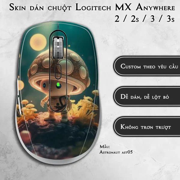 Skin dán chuột Logitech MX Anywhere mẫu Astronaut ast05