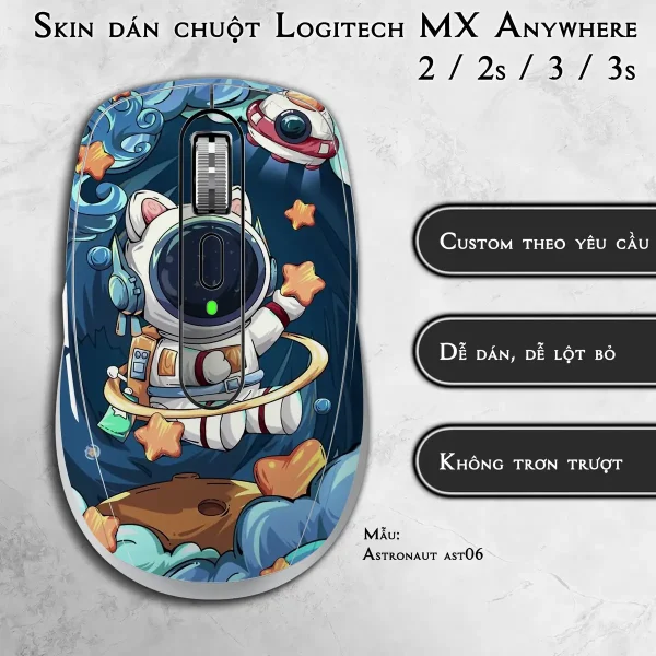 Skin dán chuột Logitech MX Anywhere mẫu Astronaut ast06