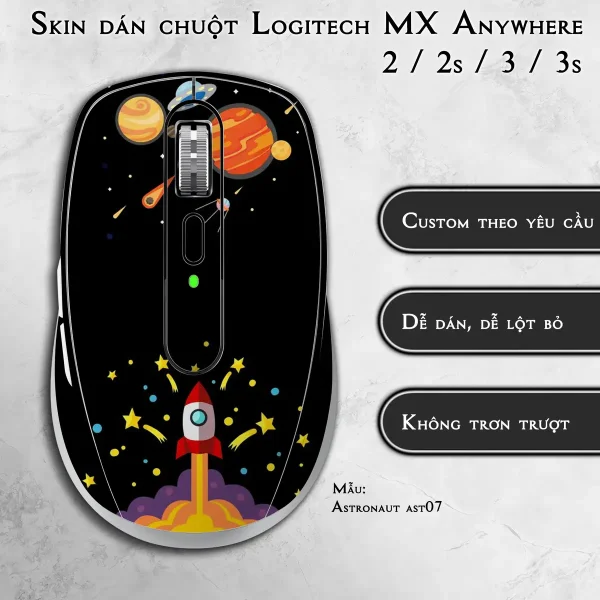 Skin dán chuột Logitech MX Anywhere mẫu Astronaut ast07