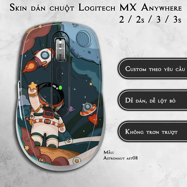 Skin dán chuột Logitech MX Anywhere mẫu Astronaut ast08