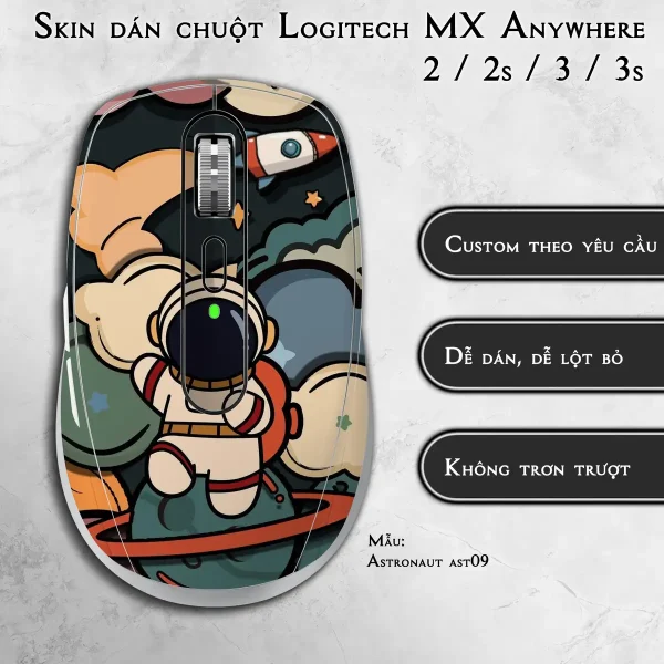Skin dán chuột Logitech MX Anywhere mẫu Astronaut ast09