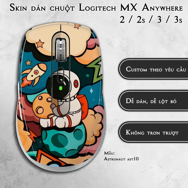 Skin dán chuột Logitech MX Anywhere mẫu Astronaut ast10