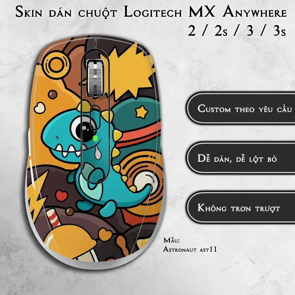 Skin dán chuột Logitech MX Anywhere mẫu Astronaut ast11