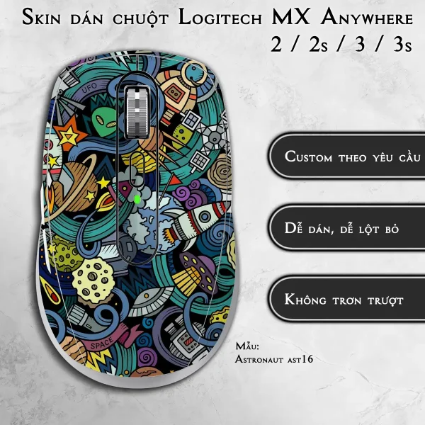 Skin dán chuột Logitech MX Anywhere mẫu Astronaut ast16
