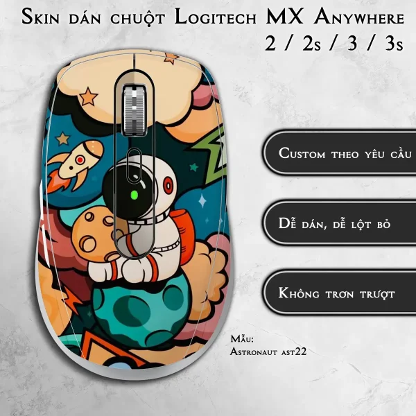 Skin dán chuột Logitech MX Anywhere mẫu Astronaut ast22