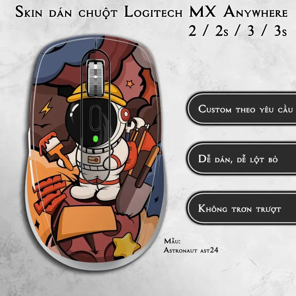 Skin dán chuột Logitech MX Anywhere mẫu Astronaut ast24