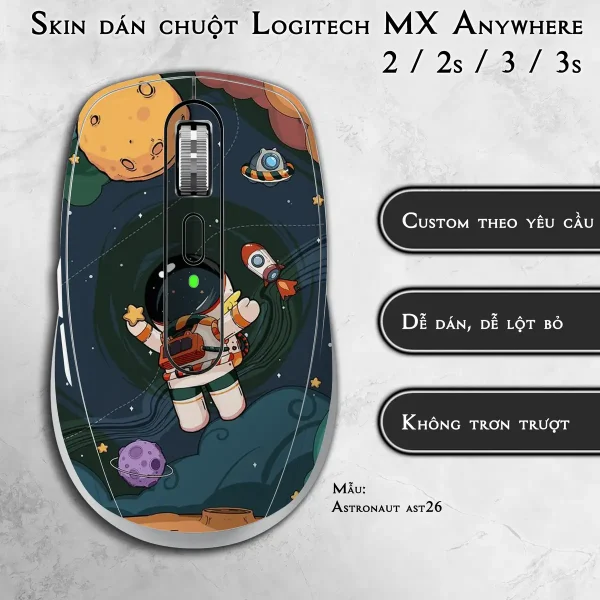 Skin dán chuột Logitech MX Anywhere mẫu Astronaut ast26