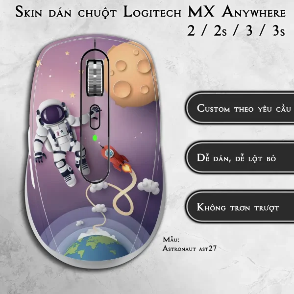 Skin dán chuột Logitech MX Anywhere mẫu Astronaut ast27