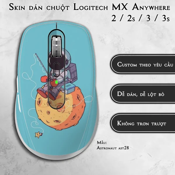 Skin dán chuột Logitech MX Anywhere mẫu Astronaut ast28