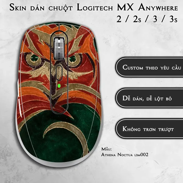 Skin dán chuột Logitech MX Anywhere mẫu Athena Noctua lsm002