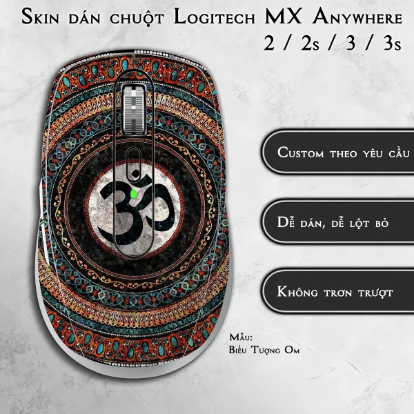 Skin dán chuột Logitech MX Anywhere mẫu Biểu Tượng Om