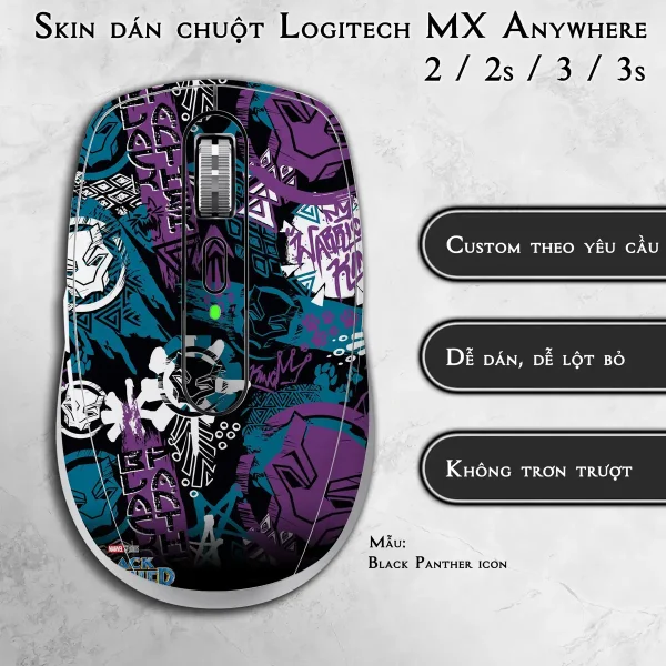 Skin dán chuột Logitech MX Anywhere mẫu Black Panther icon
