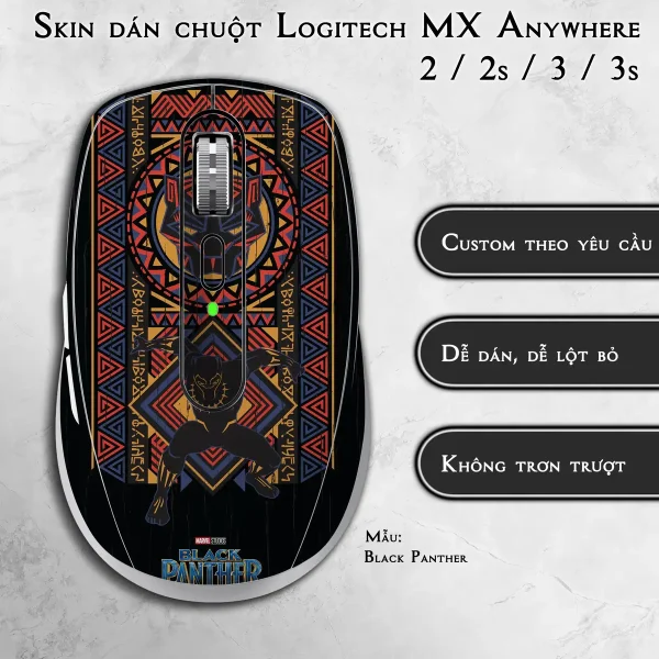 Skin dán chuột Logitech MX Anywhere mẫu Black Panther