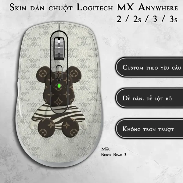 Skin dán chuột Logitech MX Anywhere mẫu Brick Bear 3
