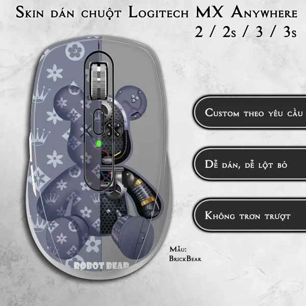 Skin dán chuột Logitech MX Anywhere mẫu BrickBear
