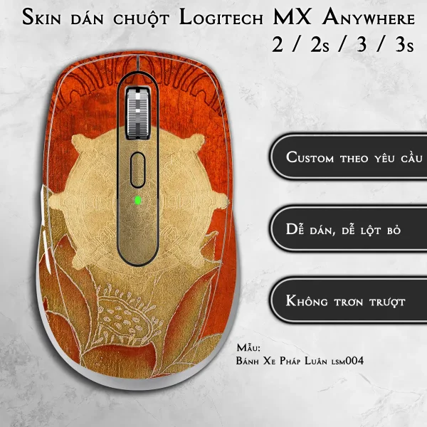 Skin dán chuột Logitech MX Anywhere mẫu Bánh Xe Pháp Luân lsm004