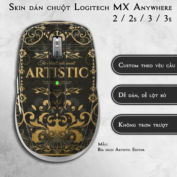 Skin dán chuột Logitech MX Anywhere mẫu Bìa sách Artistic Editor