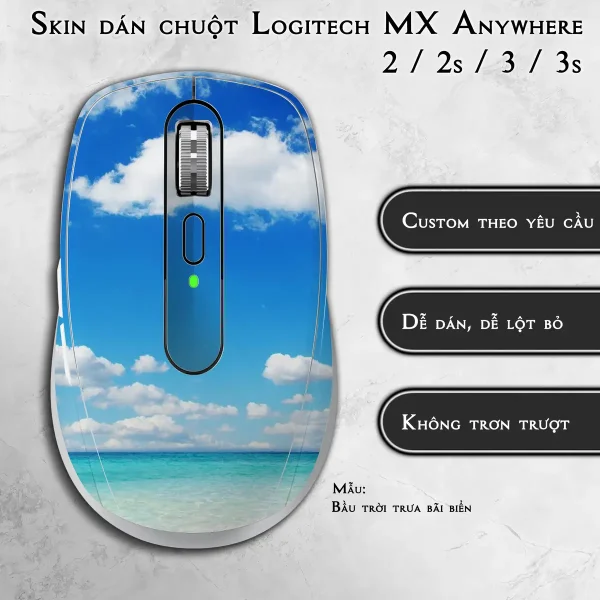 Skin dán chuột Logitech MX Anywhere mẫu Bầu trời trưa bãi biển