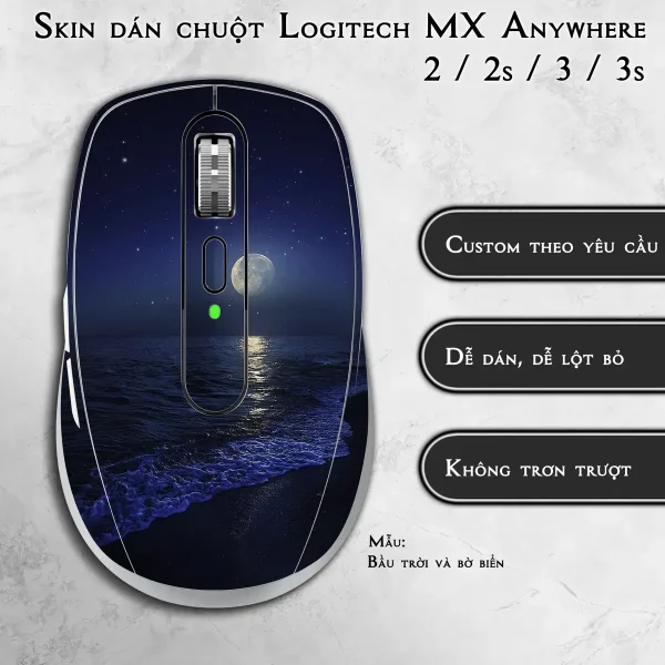 Skin dán chuột Logitech MX Anywhere mẫu Bầu trời và bờ biển
