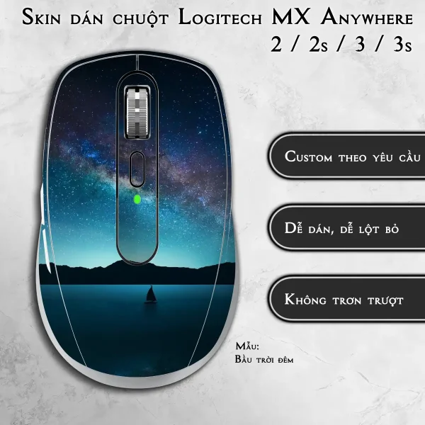 Skin dán chuột Logitech MX Anywhere mẫu Bầu trời đêm