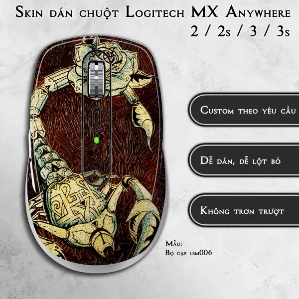Skin dán chuột Logitech MX Anywhere mẫu Bọ cạp lsm006