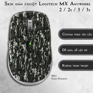 Skin dán chuột Logitech MX Anywhere mẫu Camo Concrete