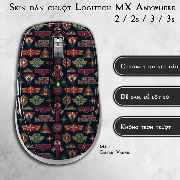 Skin dán chuột Logitech MX Anywhere mẫu Captain Varvel