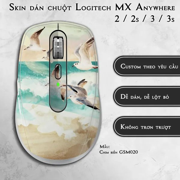 Skin dán chuột Logitech MX Anywhere mẫu Chim biển GSM020