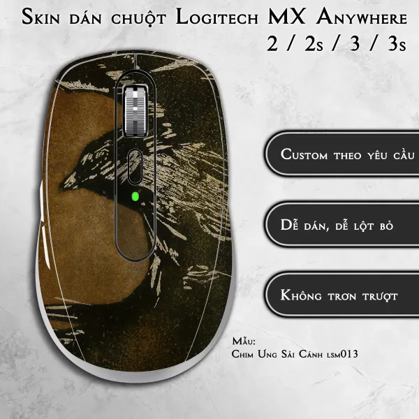 Skin dán chuột Logitech MX Anywhere mẫu Chim Ưng Sải Cánh lsm013