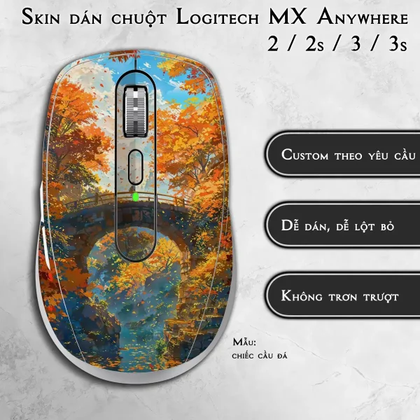 Skin dán chuột Logitech MX Anywhere mẫu chiếc cầu đá