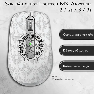 Skin dán chuột Logitech MX Anywhere mẫu Chrome Hearts trắng