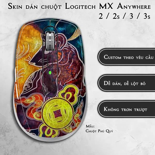 Skin dán chuột Logitech MX Anywhere mẫu Chuột Phú Quý