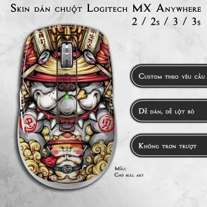 Skin dán chuột Logitech MX Anywhere mẫu Chó bull art