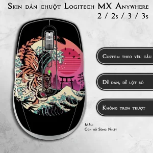 Skin dán chuột Logitech MX Anywhere mẫu Con hổ Sóng Nhật