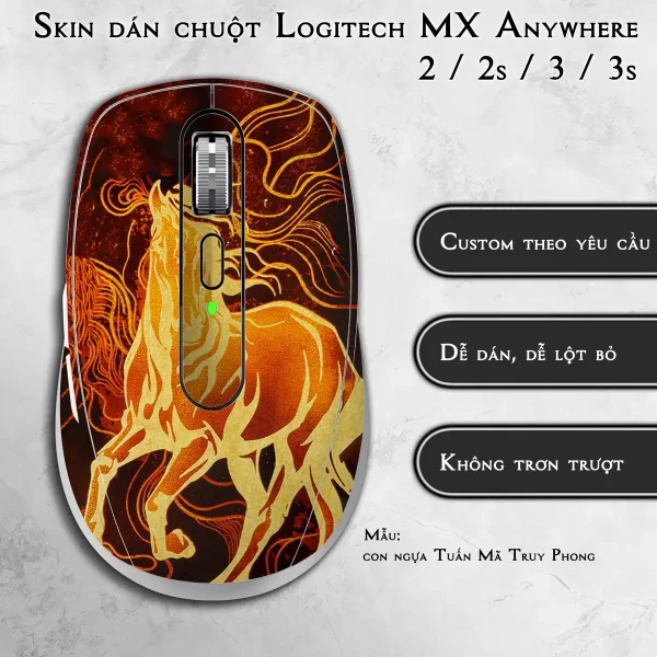 Skin dán chuột Logitech MX Anywhere mẫu con ngựa Tuấn Mã Truy Phong