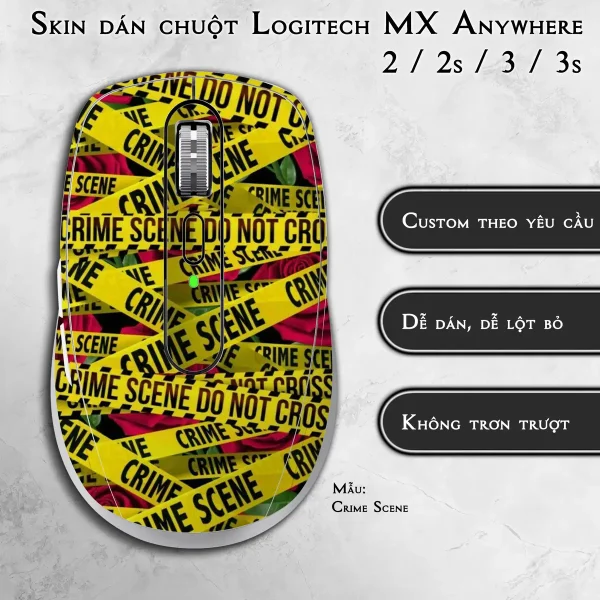 Skin dán chuột Logitech MX Anywhere mẫu Crime Scene