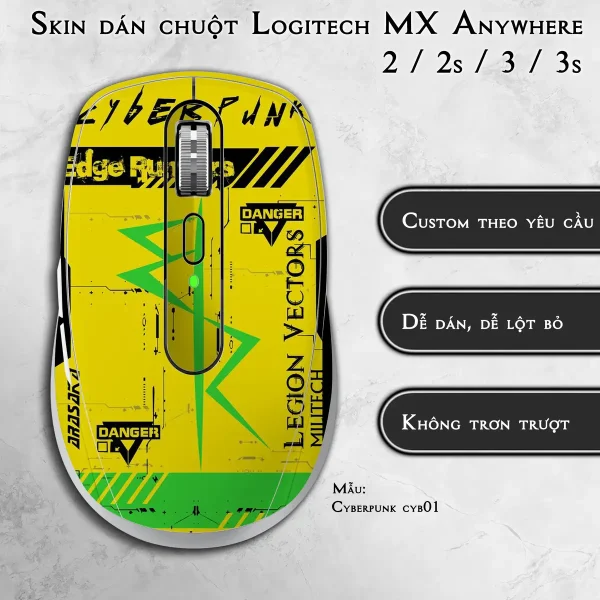 Skin dán chuột Logitech MX Anywhere mẫu Cyberpunk cyb01