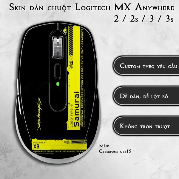 Skin dán chuột Logitech MX Anywhere mẫu Cyberpunk cyb15