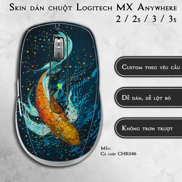 Skin dán chuột Logitech MX Anywhere mẫu Cá chép CHR046