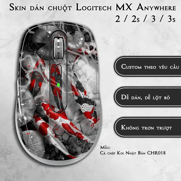 Skin dán chuột Logitech MX Anywhere mẫu Cá chép Koi Nhật Bản CHR018