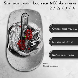 Skin dán chuột Logitech MX Anywhere mẫu Cá chép âm dương