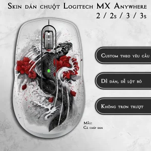 Skin dán chuột Logitech MX Anywhere mẫu Cá chép đen