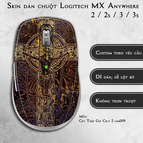 Skin dán chuột Logitech MX Anywhere mẫu Cây Thập Giá Celt 2 lsm009