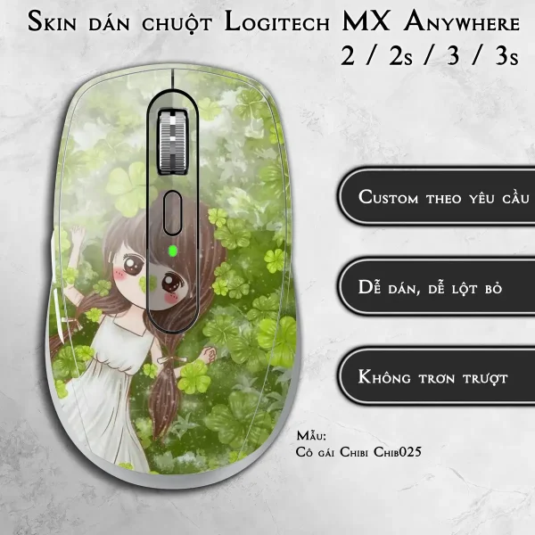 Skin dán chuột Logitech MX Anywhere mẫu Cô gái Chibi Chib025