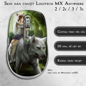 Skin dán chuột Logitech MX Anywhere mẫu công chúa sói Mononoke csm001