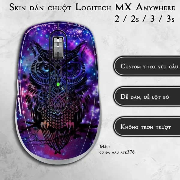 Skin dán chuột Logitech MX Anywhere mẫu cú đa màu atk376