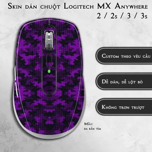 Skin dán chuột Logitech MX Anywhere mẫu da rắn tím