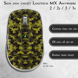 Skin dán chuột Logitech MX Anywhere mẫu da rắn vàng