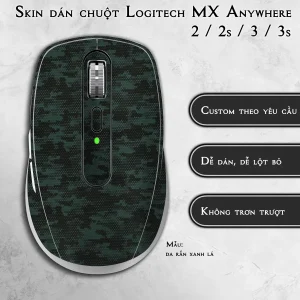 Skin dán chuột Logitech MX Anywhere mẫu da rắn xanh lá