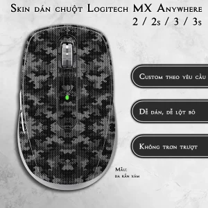Skin dán chuột Logitech MX Anywhere mẫu da rắn xám